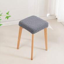 Teddy Fleece Square Stool Cover, Elastic Full Coverage Stool Slipcover For Home - Multicolor - View 13