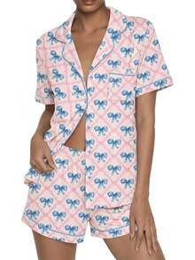 - Conjunto de pijama de verano con botones, 2 piezas, de manga corta, para dormir, S-XXL - carbón oscuro (Dark Charcoal Gray) - Ver 23