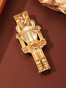 1pc Rhinestone Enamel Cartoon Nutcracker Soldier Brooch, Cute Dreamy Style, Daily Outfit Accessory, Suitable For Holiday / Vintage Style Matching - Multicolor - View 6