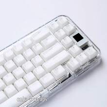 132-Key Jelly White Translucent Keycaps, PC Material, Cherry Height, Crystal Pudding Keycaps, Compatible With Cherry/Gateron MX Switches, Suitable For Gift Or Personal Use, Hot-Swappable, High-Aesthetic Personalized Keycaps - View 2