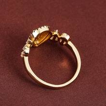 1 buah Cincin Wanita Minimalis Motif Tetesan Air Geometris Patchwork dengan Batu Zirkonia Kubik - MultiWarna - View 9