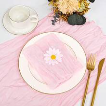 6/12/24/48 pièces Serviettes de table en gaze de fromage bohème, 6 pièces/set Serviettes de table en lin doux, Convient pour la Saint-Patrick, Pâques, Mariage, Mariée, Usage quotidien - Rose bonbon - Voir 3