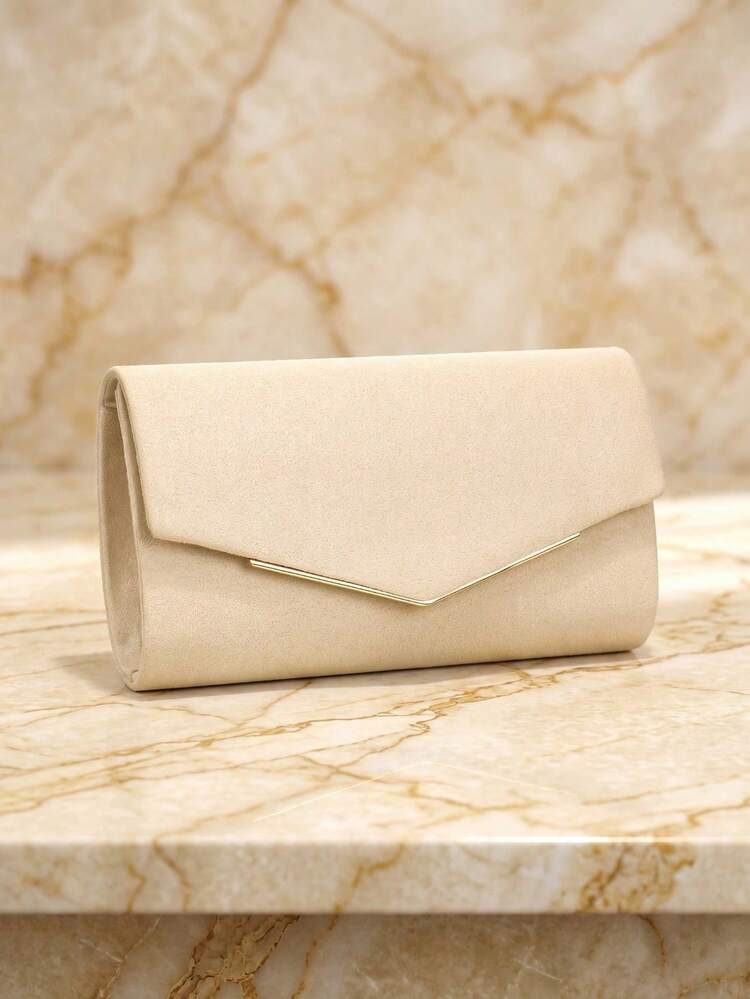 Women's Straw & Velvet Evening Bag With Chain Strap, Suitable For Beach And Formal Parties - Grey - View 1