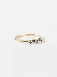 QIUCHU 1 pieza, Plata de ley S925; Anillo personalizado de estilo minimalista casual, anillo de cola elegante y de moda. Libre de plomo, cadmio y níquel, bajo hipoalergénico. Peso neto de plata 1.2g~1.5g; Opción perfecta para citas, reuniones diarias y también un excelente regalo festivo. Talla US 6~Talla US 10. - Dorado - Ver 4