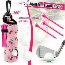 12 Pcs Accessories Kit, Include Ball Bag With Hook Towel Tees Magnetic Ball Marker Divot Cleaner Brush Women Man Gifts - Cherry + Pink - View 7