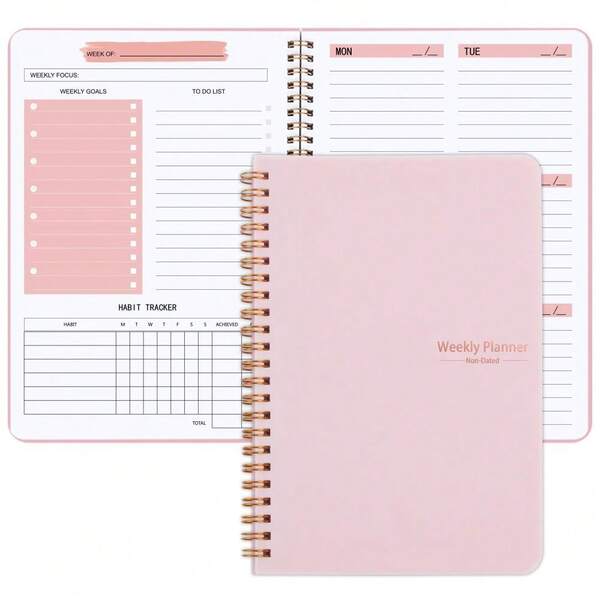 1pc Tree-Shaped Spiral A5 Daily Weekly Planner Notebook + 1pc Butterfly Pen, Stationery Office School Supplies, Record Daily Plans To Achieve Future Goals, 8.3 X 5.5 Inches, 52 Pages