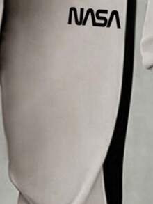 Tween Boy Letter Graphic Print Crew Neck Long Sleeve Top And Sweatpants Set - Grey - View 4