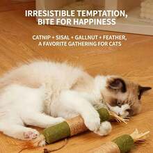 1pc Cat Stick, Used For Teeth Grinding And Cleaning, Relieving Boredom, Chasing And Playing, Promoting Cat Health And Exercise, Cat-Favorite Mint Scent, Perfect Gift For Pets, Promoting Intimate Interaction Between Humans And Pets - Multicolor - View 3