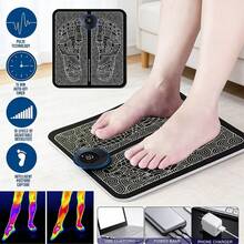 Electric EMS Remote Control Foot Massage Mat, Electric Muscle Stimulation Foot Massager, USB Rechargeable Portable - Black - View 1