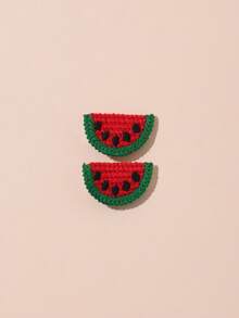 14pcs Baby Hair Clips, Faux Knitted Cute Fruit Design, Non-Damaging To Skin And Hair, Fabric-Covered Clips, Suitable For All Seasons, Daily Home Casual, Holiday Party Celebration Gift, Fashionable Mom And Baby Essential, Perfect For Baby Photo Shoots - Multicolor - View 4