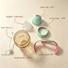 1件 180ML/280ML PPSU材質小雞造型嬰兒奶瓶 耐熱消毒 防嗆奶/防摔/防脹氣/重力球吸管奶瓶 適合6個月以上嬰兒 - 彩色 - 查看 6