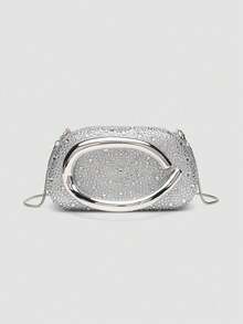 1 Piece Acrylic Clutch Bag, For Valentine's Day, Comfortable And Fashionable, Elegant Handbag, Personalized Gift Option, 2025 Accessory, Fashion Style Suitable For - 銀色 - 查看 1