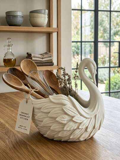 Large Capacity Swan Storage Tray, Suitable For Minimalist Kitchen, Bedroom And Autumn/Christmas Home Decor, Can Store Jewelry, Tableware, Office Supplies, Cosmetics And Daily Items, Suitable For Countertop, Entryway And Bedroom Vanity, Back To School Season