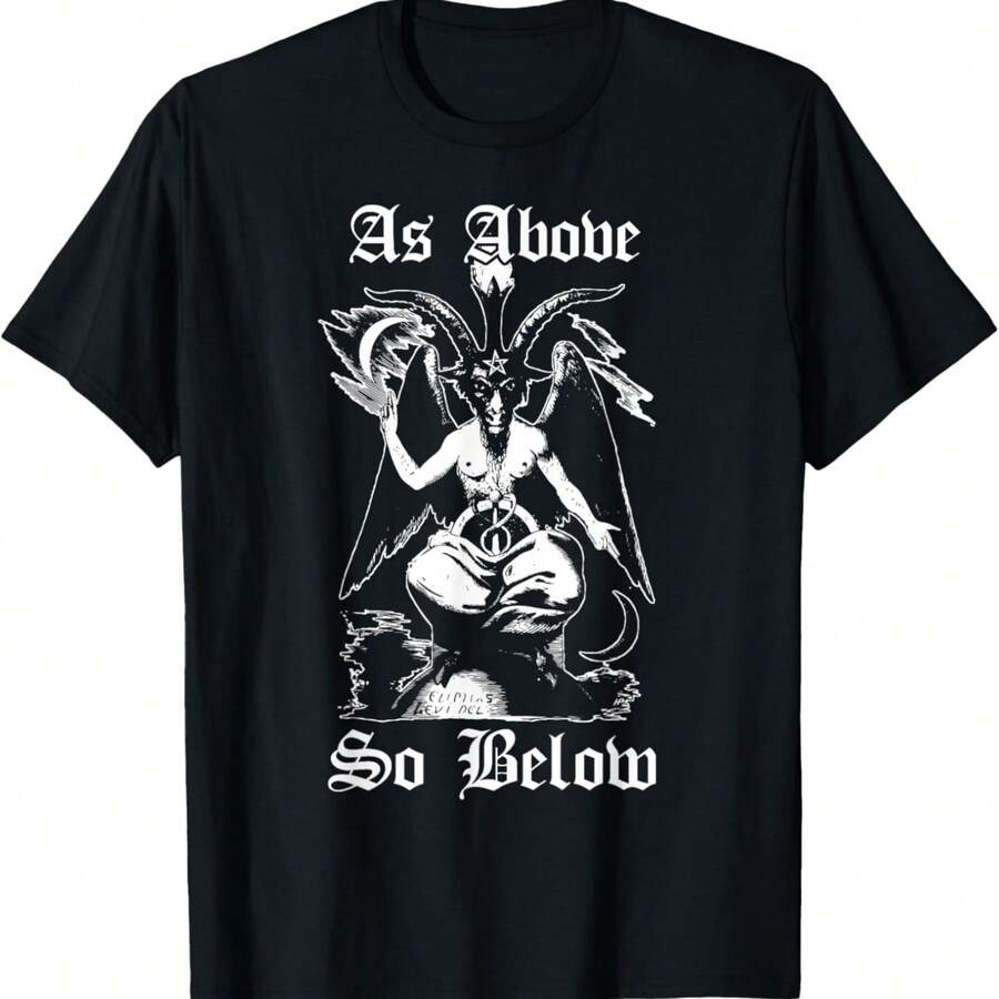 As Above So Below Baphomet Black Magic Devil T-Shirt T-Shirt - Black - View 1