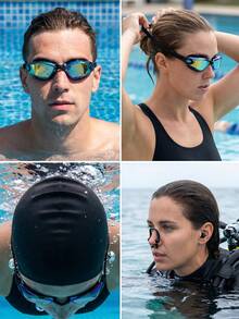 Streamlined Swim Goggles With Comfortable Nose Clip And Ear Plugs Set Stretchy Swim Cap For Vacation Cruisers Ergonomic Adult Swim Goggles To Hold Clear Vision Under Water Beach Essentials Swimming Pool Stuff Vacation Accessories For Women - Swimming Goggles - View 9