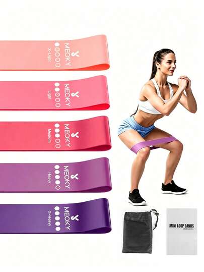 5pcs Resistance Band Set, Fitness Elastic Ring, Yoga Starter Kit, Glute And Leg Resistance Bands, Pilates Resistance Bands, Squat Peach Butt Auxiliary Back Stretch Exercise Training Band Pull Ring, Home Decor, Home Supplies, Home Essentials, Gift For Women, Gift For Men, Gift For Mother, Gift For Father, Gift For Grandfather, Gift For Grandmother