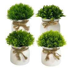 3件組人造盆栽植物，仿真綠植迷你盆栽，人造草坪盆栽居家裝飾配件，小型仿真植物家居裝飾，婚禮裝飾人造花，仿真花 - 彩色 - 查看 14