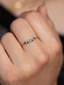 QIUCHU 1 pieza, Plata de ley S925; Anillo personalizado de estilo minimalista casual, anillo de cola elegante y de moda. Libre de plomo, cadmio y níquel, bajo hipoalergénico. Peso neto de plata 1.2g~1.5g; Opción perfecta para citas, reuniones diarias y también un excelente regalo festivo. Talla US 6~Talla US 10. - Dorado - Ver 6