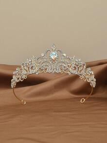 1pc Bridal Crown Wedding Headband, Bride Party Accessory, Suitable For Christmas, Halloween, Birthday - Silver - View 3
