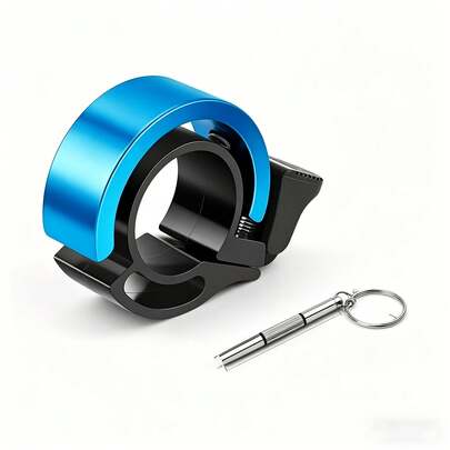 2 piezas Timbre de bicicleta oculto mini + Destornillador de precisión, Bocina invisible de aleación de aluminio ultra ruidosa 90dB/Tono alto, Adecuado para 10 escenarios de ciclismo de montaña/carretera, Equipo de para bicicletas, Accesorios para bicicletas