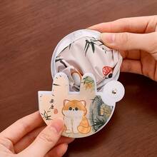 4pcs Cute Cat Folding Fans - Lucky Cat Design, 2-In-1 Cooling Portable Handheld Fan, With Storage Bag, Summer Accessory, Holiday Gift (Cat Pattern Style) - Reflector - View 9