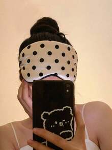 1pc Polka Dot Sleep Eye Mask, Adjustable Strap Eye Mask, Polka Dot Pattern, Sleep Light-Blocking Eye Protection, Breathable And Light-Blocking, Relieve Eye Fatigue, Suitable For Girls' Naps, Applicable For Midday Rest, Office Workers, Students And Indoor/Outdoor Use, Dorm, Travel Essential, Bridal Party Favor - Multiple Styles - View 4