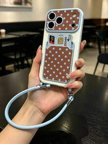 1件式卡套掛繩純色波點皮革手機保護殼 防震防摔 適用於 Apple 17PROMAX/16PROMAX/15PRO/15/14PROMAX/16PLUS/14PRO/14/13PROMAX/13PRO/13/12PROMAX/12 11/適合送給男朋友/女朋友的禮物 - 淺藍色 - 查看 2
