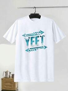 Lokaler Versand - DE/IT/FR/ES/PL Versand Unisex YEET Grafik-T-Shirt Herren T-Shirt Herrenbekleidung - Übergröße Kurzarm Rundhals, Freizeit-Oberteil, Essentials Short, Urlaubsgeschenk Perfektes Geschenk - A - Übersicht 1