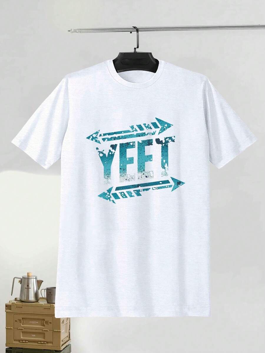 Lokaler Versand - DE/IT/FR/ES/PL Versand Unisex YEET Grafik-T-Shirt Herren T-Shirt Herrenbekleidung - Übergröße Kurzarm Rundhals, Freizeit-Oberteil, Essentials Short, Urlaubsgeschenk Perfektes Geschenk - A - Übersicht 1