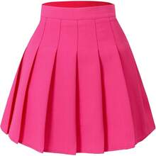 Hoerev - Falda Corta Plisada de Cintura Alta para Mujer y niña - Negro - Ver 8