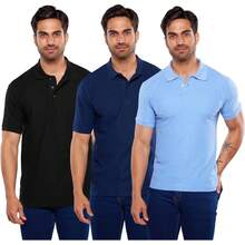 Alfani Paq 3 Playeras Polo para Hombre Manga Corta 100% Algodón - Vino/Marino Jaspe/Negro Jaspe - Ver 11