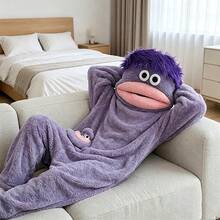 Funny Monster Wearable Blanket Hoodie, Oversized Soft Warm Cozy Pullover Loungewear,  One Size For Women Men Halloween Costume For Home Party - Multicolor - View 9