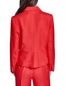 Front Pockets Classic Lightweight Blazer Chaqueta Deportiva Mujer - Manzana roja - Ver 4