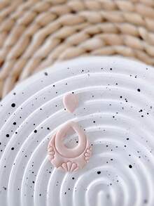 Boho Teardrop Polymer Clay Cutters, Embossed Shell Pattern For Handmade Statement Dangle Earring Craft Supplies - White - View 4