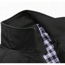 Chamarra Hombre Chaqueta Casual de Negocios Cuello Levantado Para Hombre Chaqueta Abrigos Informal Chaqueta de Senderismo - Azul - Ver 8