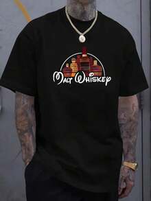 Plus Size Men's T-Shirt Cotton "Whiskey Lovers T-Shirt - Malt Whiskey Graphic Tee for Men Women - Casual Comfortable Summer Clothing - Trendy Alcohol - Negro - Ver 1