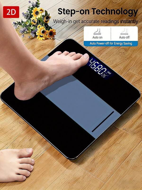 1pc Digital Bathroom Scale, High-Precision Weight Scale With Backlit LCD Display, Rounded Corner Design, Portable Design, High Aesthetic Exquisite Weight Scale, 400Lbs
