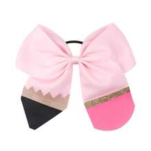 1pc Customized Pencil Bow Hair Accessory, Personalized Bow Hair Tie, Custom Women's Bow Hair Tie, Back To School Graduation Student Hair Accessory - Multicolor - View 7