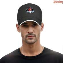 1pc Cool IceHogs Unisex Printed Baseball Cap, Foldable Adjustable Trucker Hat, Stylish Polyester Duckbill Cap Outdoor Sports/Parties/Hiking/Beach Vacation - Black - View 5