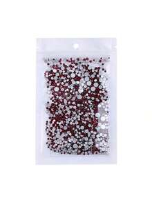 Dark Red 1440PCS Mixed SS3-SS20 Gold Base Flatback Rhinestones DIY Nail Art Accessories - Dark Red - View 4