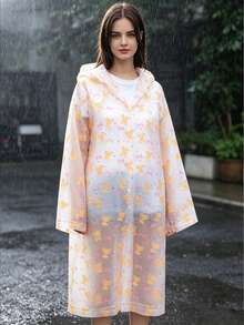 1/2pcs Reusable Bear Bow Rain Poncho - Windproof, EVA Material, Thickened Full Coverage Hooded Raincoat, Portable Raincoat, Suitable For Travel, Outdoor Activities And Hiking - Multicolor - View 6