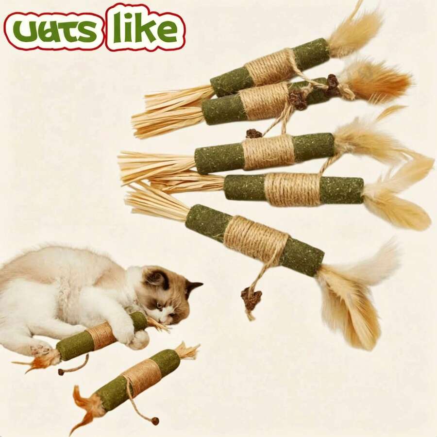 1pc Cat Stick, Used For Teeth Grinding And Cleaning, Relieving Boredom, Chasing And Playing, Promoting Cat Health And Exercise, Cat-Favorite Mint Scent, Perfect Gift For Pets, Promoting Intimate Interaction Between Humans And Pets - Multicolor - View 1