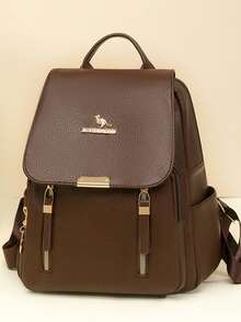 Soft Leather Backpack For Women, Large Capacity Backpack For Ladies, Casual Travel Backpack For Women, Backpack For Girls - Camel - View 1