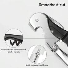 Professional Waiters Corkscrew Wine Key, Heavy Duty Stainless Steel Bottle Opener With Foil Cutter, Ergonomic Black Grip For Sommelier Bartender Gift - View 4