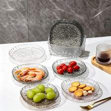 8-Piece Transparent Plastic Household Bone Plate, Dining Table Waste Bone Plate, Small Cutting Board, Fruit Snack Plate, Dried Fruit Snack Plate - Multicolor - View 2