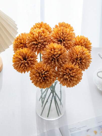 3PCS Simulation Ball Chrysanthemums, Artificial Flowers, Realistic Texture, Suitable For DIY Vase Flower Arrangement, Indoor/Outdoor Decoration, Home Decoration, Wedding Decoration, Dining Table Decoration, Birthday Gifts, Autumn Decoration