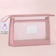 A4 Double Zipper File Bag, Transparent Front For Easy Identification, Perfect Gift For Easter, St. Patrick's Day, Mother's Day, Father's Day And Graduation Season - A - View 3