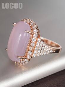 1pc Charming Cubic Zirconia Ring, Suitable For Women To Wear, Suitable For Wedding, Engagement, Anniversary Party, Valentine's Day Gift - 1# - View 3