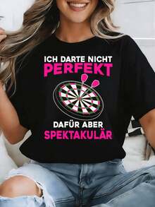 Don't Be Perfect, Darts Darterin Women's Darts Shirt, Unisex For Men And Women, Fun Shirt For All Seasons, 180g - White - View 8