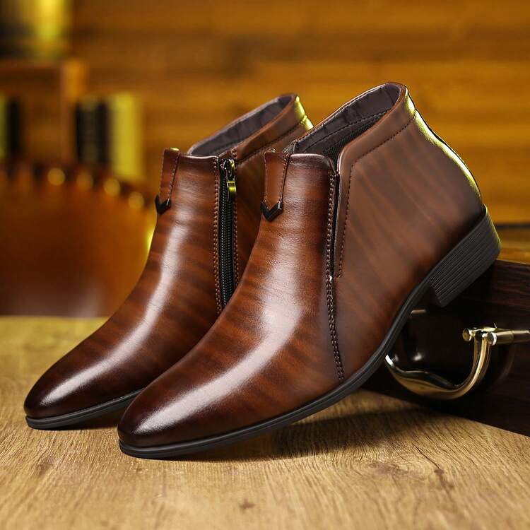 Botas de estilo británico vintage hechas a mano para hombre, botas Chelsea de caña alta estilo británico - Marrón - Añade 1